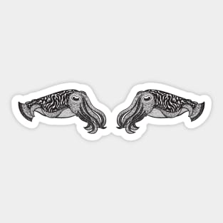 Cuttlefish in Love - cool cuttlefish design - light colors Sticker